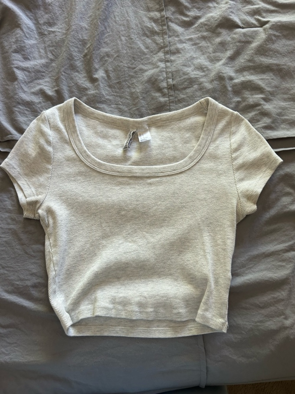 Light gray square neck baby tee
